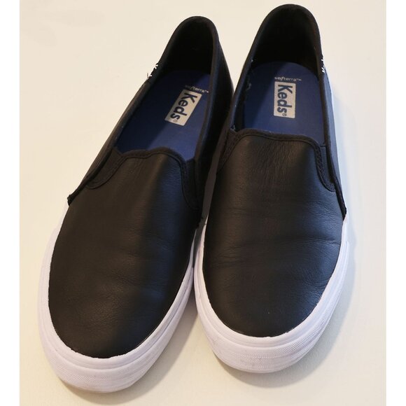 Keds Shoes - Keds Double Decker Leather Slip-On 9 Black